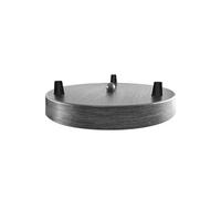 LEDSone Multi Outlet - Rosone da soffitto a 3 punti, in ottone, a goccia multipla, per soffitto o plafoniera a sospensione, illuminazione industriale vintage (Argento Spazzolato - 1 confezione)