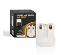 LEDSone Portalampada in porcellana e ceramica, E26 E27 Edison Screw Heat Vintage Lamp Bulb Holder, attacco in ceramica per lampadine alogene, incandescenti, LED, 1 confezione