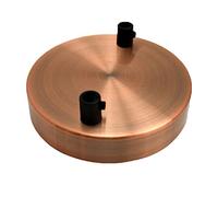 LEDSone Rosone da soffitto color rame, perfetto per cavo flessibile in tessuto, piastra di montaggio in metallo da 120 mm, con accessori per plafoniere e lampade da parete (rame, 2 uscite)