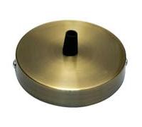 LEDSone Rosone da soffitto con morsetto e morsetto per lampada a sospensione, 100 mm, colore nero, set completo (ottone verde)