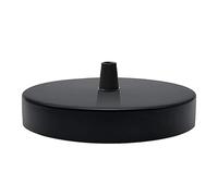 LEDSone Rosone da soffitto nero con prese multiple, perfetto per cavi in tessuto flessibile, piastra di montaggio in metallo con accessori per lampade da soffitto e da parete. (120MM 1PK)