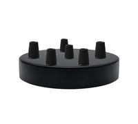 LEDSone Rosone da soffitto nero con prese multiple, perfetto per cavi in tessuto flessibile, piastra di montaggio in metallo con accessori per lampade da soffitto e da parete. (6 outlet)
