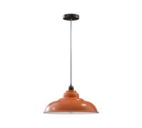 LEDSone Set di lampade a sospensione multicolore, lampadario in metallo, paralume grande da 32 cm, attacco E27 regolabile, illuminazione a sospensione da soffitto. (Arancione)