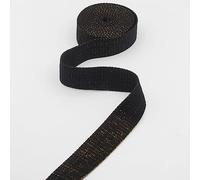 LEDUC 5 m Cinturino in cotone pesante dorato spesso nero (01) 3 cm