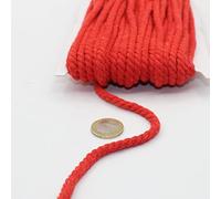 LEDUC Cordino in cotone rotondo, 20 metri, 05 mm, corda intrecciata con anima in cotone naturale, ideale per fai da te, cucito, versatile 5 mm 22 rosso