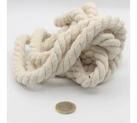 LEDUC Cordino in cotone rotondo, 3 metri, 12 mm, corda intrecciata con anima in cotone naturale, ideale per fai da te, cucito, multiuso, 12 mm, ecru