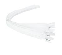 LEDUC Zip Invisibile, plastica, Colore: Bianco, 60 cm, Confezione da 5 Pezzi