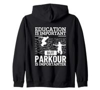 L'educazione al parkour è importante Parkour divertente Felpa con Cappuccio