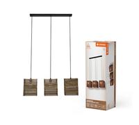 LEDVANCE a 3 luci Decor Cardboard Square marrone in cartone ondulato, E27, lunghezza 830 mm, in materiale riciclato, sostenibile grazie alla sorgente luminosa sostituibile, facile da installare
