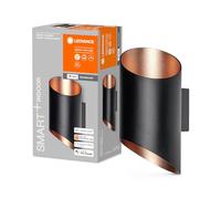 LED Smart + Parete Orbis Cylindro Nero 12W 1200lm 3000K-6500K Dimmerabile Wifi [EEK: F]