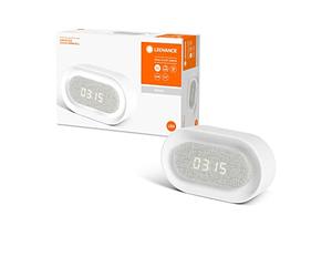 LEDVANCE CLOCK LED USB orologio portatile, bianco, 3,4W, 35lm, a batteria con USB, modulo LED con luce bianca fredda (4000K), sensore touch integrato per on/off e DIM, sensore di luce diurna