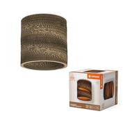 LEDVANCE da tavolo Decor Cardboard Cilindro marrone in cartone ondulato, E27, diametro 250 mm, in materiale riciclato, sostenibile grazie alla sorgente luminosa sostituibile, facile da installare
