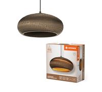 LEDVANCE Decor Cardboard Drop marrone in cartone ondulato, leggera, E27, diametro 400 mm, paralume in materiale riciclato, sostenibile grazie alla sorgente luminosa sostituibile, facile da installare