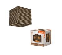 LEDVANCE Decor Cardboard Square marrone in cartone ondulato, leggera, E27, diametro 250 mm, in materiale riciclato, sostenibile grazie alla sorgente luminosa sostituibile, facile da installare