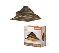 LEDVANCE Decor Cardboard Square Turn brown in cartone ondulato, E27, diametro 400 mm, paralume in materiale riciclato, sostenibile grazie alla sorgente luminosa sostituibile, facile da installare