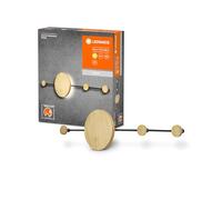 LEDVANCE DECOR Perchero gancio appendiabiti, 800mm, nero/legno, uso combinato di appendiabiti e luce, modulo LED integrato con colore della luce bianco caldo (3000K), grado di protezione IP20