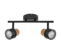 LEDVANCE DECOR SPOT CORK, 2 x 3,4W, 460lm, nero, faretto, teste orientabili, versatile, faretto per interni, lampade LED sostituibili, colore della luce bianco caldo, GU10