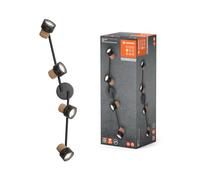 LED Plafoniera Decoro Spot Turacciolo Nero 4 X 3,4W GU10 920lm Bianco Caldo