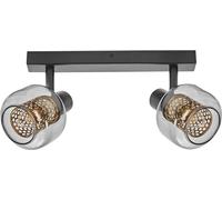 LEDVANCE Decor Spot Firefly apparecchio nero in stile industriale, 2 x 2,8 W, 500 lm, 2700 K, corpo in metallo e vetro, attacco E14, facile installazione, lampada OSRAM dimmerabile inclusa
