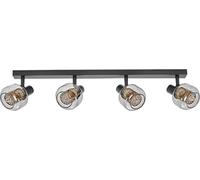 LEDVANCE Decor Spot Firefly apparecchio nero in stile industriale, 4 x 2,8 W, 1000 lm, 2700 K, corpo in metallo e vetro, attacco E14, facile installazione, lampada OSRAM dimmerabile inclusa