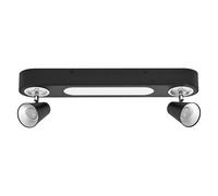 LED Plafoniera da Parete Decoro 2 Spot Neptune Nero 20W 1630lm Bianco Caldo [EEK: G]