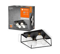 LEDVANCE DECOR Square plafoniera da bagno 350x350 IP44, nera, attacco G9 per sostituzione lampada, compatibile con lampada normale o smart, protezione IP20
