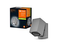 LEDVANCE ENDURA Classic Cube ADJ WALL applique da esterno, colore argento, attacco GU10 (max 35W), compatibile con lampada normale o smart, testa orientabile, protezione IP44