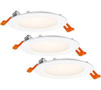LEDVANCE faretto da incasso bianco, downlight sottile con driver integrato, faretto LED, colore luce bianco caldo (3000K), 8W, 120mm, IP20, confezione da 3 pz.