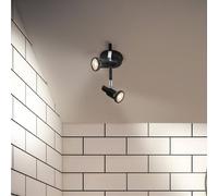 LEDVANCE Faretto da soffitto GU10, 2 luci, nero LEDVANCE