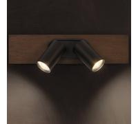 LEDVANCE DECOR SPOT MERCURY 2 x 3,4W, 460lm, aspetto legno, nero, faretto, teste