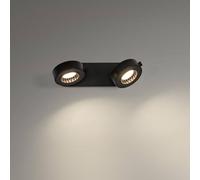 LEDVANCE Faretto da soffitto Venus, 3.000 K, a 2 luci, nero LEDVANCE