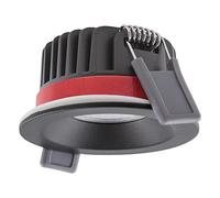 Ledvance Faretto LED Fire Rated in alluminio, nero, 8 W, 680 lm, 36D, 930, bianco caldo, taglio 68 mm, IP65, massima resa cromatica, dimmerabile
