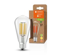 LEDVANCE Lampada a risparmio energetico a LED, filamento Edison, E27, bianco caldo (3000K), 4 watt, sostituisce la lampadina da 60W, altamente efficiente e a risparmio energetico, confezione da 6