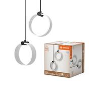 LEDVANCE Lampada a sospensione decorativa Decor Circle, 2 lampadine, PL, 14W, 930lm, 3000K/4200K/6500K, bianco caldo/bianco freddo/luce diurna, Click-CCT, non dimmerabile, IP20, plastica, nero