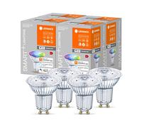 LEDVANCE Lampada con riflettore a LED intelligente con tecnologia WiFi, base GU10, colore della luce variabile, colori RGB modificabili, dimmerabile, sostituzione per 50W, confezione da 4