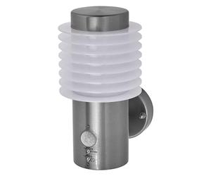 LEDVANCE Lampada da esterno ENDURA STYLE RONDO WALL SEN, 9,5 W, 700 lm, lampada da parete, acciaio inossidabile, rilevatore di movimento, sensore di luce diurna, IP44, 3.000K,