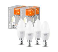 LEDVANCE Lampada LED intelligente con tecnologia WiFi, attacco E14, dimmerabile, bianco caldo (2700 K), sostituisce le lampade a incandescenza con 40W, SMART+ WiFi Candle dimmerabile, confezione da 4