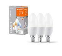 LEDVANCE Lampada LED intelligente con tecnologia WiFi, E14-base ottica opaca ,Colore della luce modificabile (2700K-6500K), 470 Lumen, sostituzione delle lampade 40W, , 3-Confezione