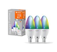 LEDVANCE Lampada LED intelligente con tecnologia WiFi, E14-base ottica opaca,Colori RGBW modificabili, colore della luce modificabile (2700K-6500K), 470 Lm,3-Confezione