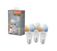 LEDVANCE Lampada LED intelligente con tecnologia WiFi, E27-base ottica opaca ,Colore della luce modificabile (2700K-6500K), 1521 Lumen, sostituzione delle lampade 100W, , 3-Confezione