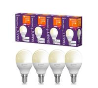 LEDVANCE Lampada LED intelligente con tecnologia ZigBee, E14-base ottica opaca,Bianco caldo (2700K), 470 Lumen, sostituzione delle lampade 40W, dimmerabile intelligente, 4-Confezione