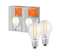 LEDVANCE Lampada LED intelligente Tecnologia WiFi, base E27, Dimmerabile, Bianca Calda (2700 K), Controllabile con Alexa, Google Assistant e Samsung SmartThings, SMART+, Confezione da 2