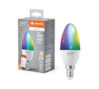 Ledvance Lampada Led Smart+ Matter, Smerigliata, 4,9W, 470Lm, Forma a Candela E14, Luce Colorata e Luce Bianca, Compatibile con Google, Alexa, Apple, App o Controllo Vocale, Durata Fino a 20.000 Ore