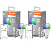 LEDVANCE Lampada LED SMART+ MATTER, smerigliata, 9W, 806lm, forma a goccia E27, luce colorata e luce bianca, compatibile con Google, Alexa, Apple, app o controllo vocale, durata fino a 20.000 ore