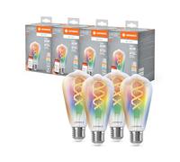LEDVANCE Lampada LED SMART+ MATTER, vetro chiaro a filamento, 4,8W, 470lm, Edison E27, luce colorata e bianca, compatibile con Google, Alexa, Apple, app o controllo vocale, fino 15.000 ore,conf. da 4