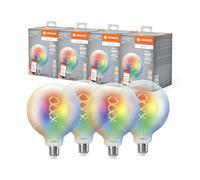 Ledvance Lampada Led Smart+ Matter, Vetro Chiaro a Filamento, 4,8W, 470Lm, Globo E27, Luce Colorata e Bianca, Compatibile con Google, Alexa, Apple, App o Controllo Vocale, 15.000 Ore,Conf. Da 4