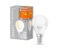 LEDVANCE Lampada LED SMART+ WIFI, smerigliata, 4,9W, 470lm, forma classica a sfera (Classic P), attacco E14, luce bianca calda a 2700K, dimmerabile, app o controllo vocale, durata fino a 20.000 ore