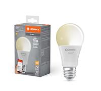 LEDVANCE Lampada LED SMART+ WIFI, smerigliata, 9,5W, 1055lm, forma classica a goccia con attacco E27, luce bianca calda a 2700K, dimmerabile, app o controllo vocale, durata fino a 20.000 ore