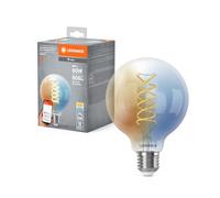 LEDVANCE Lampada LED SMART+ WIFI, vetro chiaro, 8W, 806lm, forma Globo con diametro 95mm e attacco E27, luce bianca regolabile (2700-6500K), dimmerabile, app o controllo vocale, 15.000 ore di durata