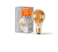LEDVANCE Lampada LED SMART+ WIFI, vetro dorato, 6W, 470lm, forma classica a goccia, E27, luce bianca regolabile (2200-5000K) dimmerabile, app o controllo vocale, 15.000 ore di durata, confezione da 4
